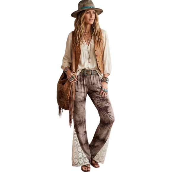 Umgee Pants - Umgee Chocolate Tie Dye Bell Bottoms Flare Pants BRAND NEW Size Small